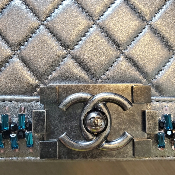 Chanel Boy Bag Silver Chain authentic rare bag - Picture 9 of 10